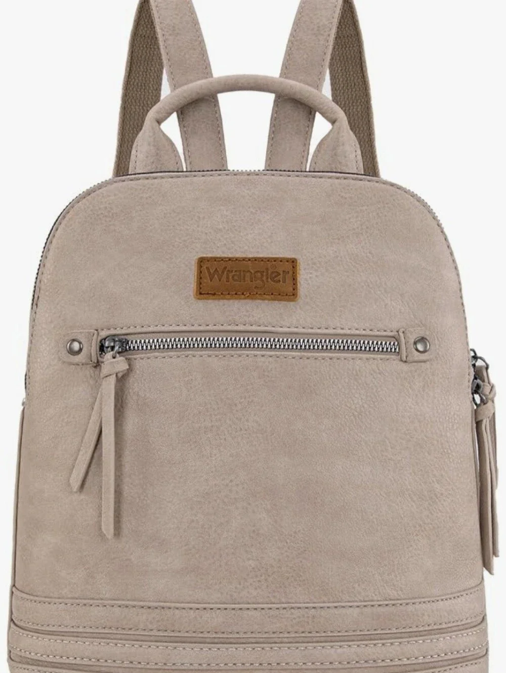 Wrangler Women's Taupe Faux-Leather Backpack